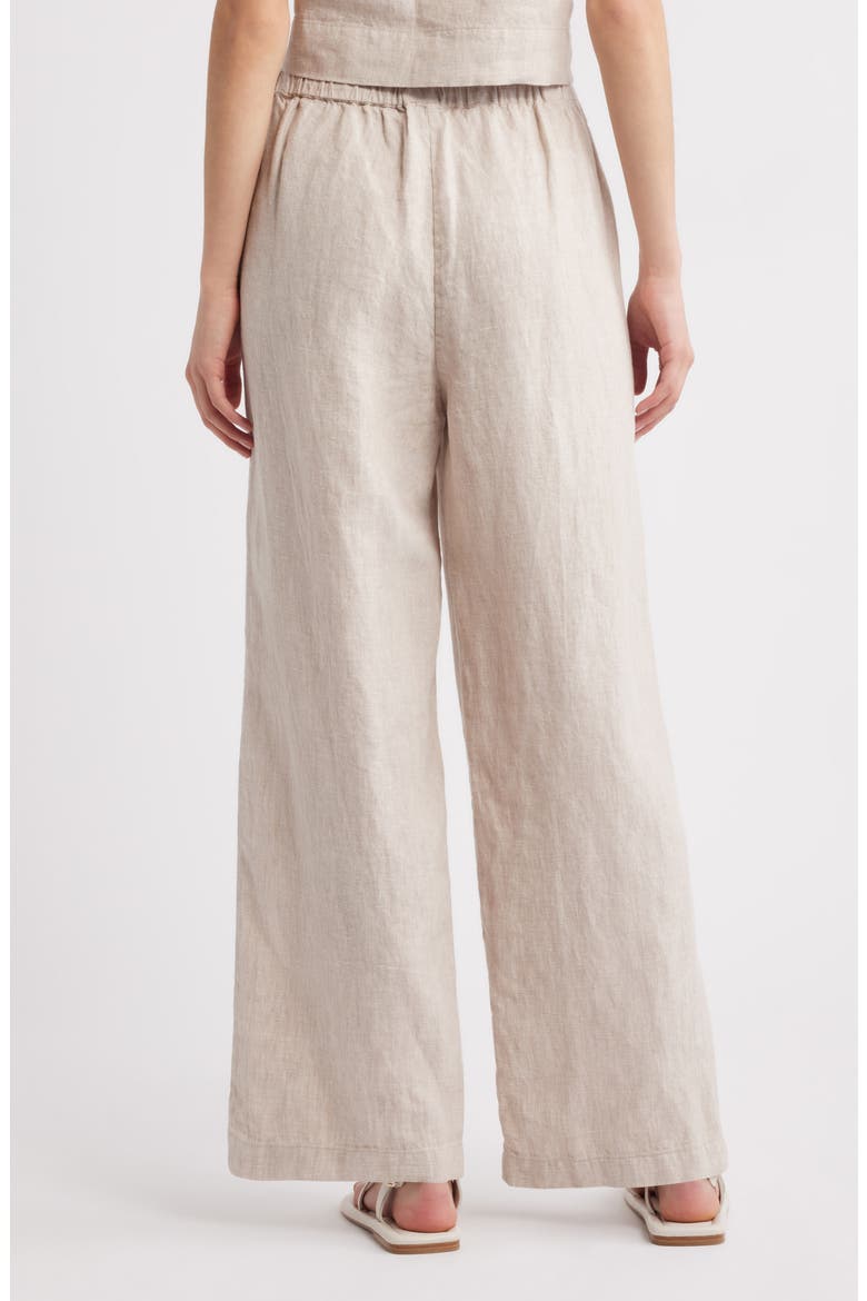 Emmie Linen Drawstring Pants, Alternate, color, HEATHERED FLAX