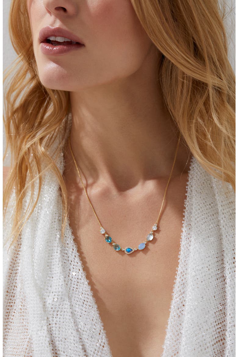 Blue Lagoon Frontal Necklace, Alternate, color, GOLD