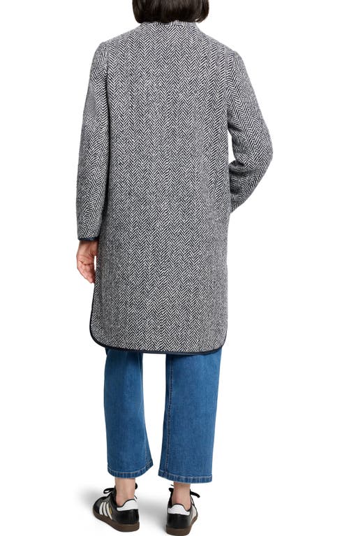 Nic + Zoe Nic+zoe Herringbone Wool Blend Coat In Gray