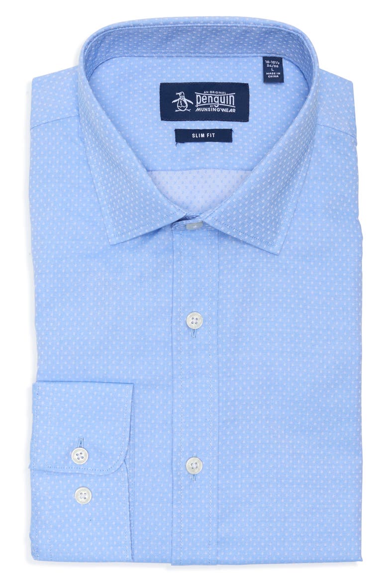 Dalston Dobby Slim Fit Dress Shirt, Alternate, color, CORNFLOWER
