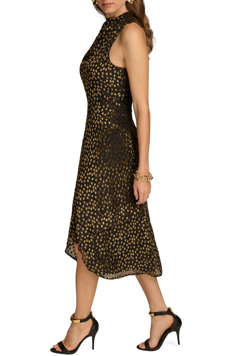 Donna Karan New York Metallic Dot Sleeveless Dress, Alternate, color, 