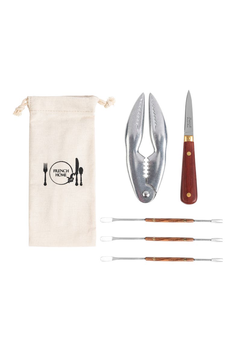 6-Piece Seafood Tool Set, Main, color, WOOD
