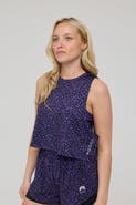 OOSC Infinite Cropped Tank Top - Purple Leopard