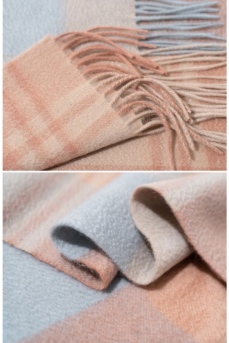 Plaid Cashmere Scarf, Alternate, color, PINK