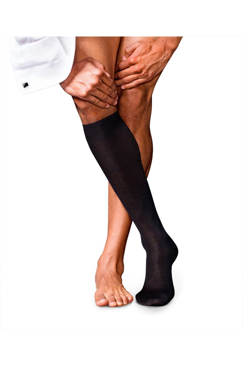 No. 6 Merino Wool Silk Luxury Dress Socks, Main, color, Black