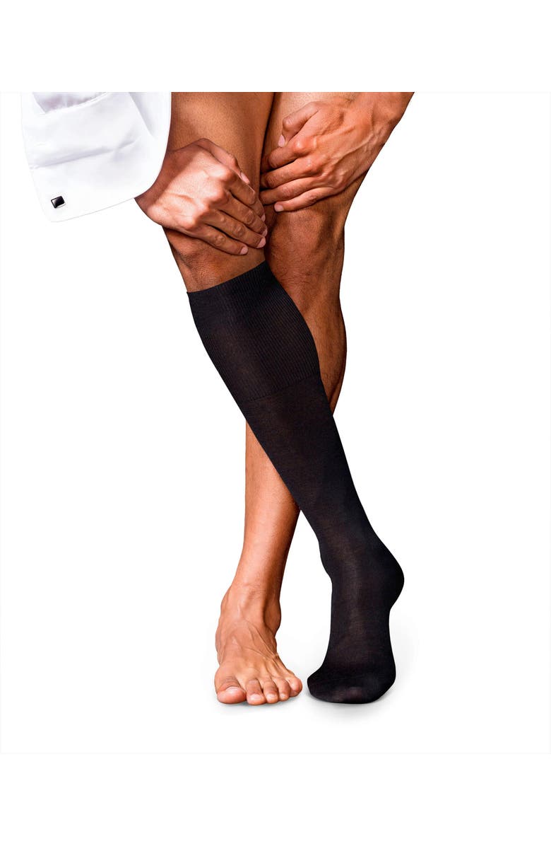 Falke No. 6 Merino Wool Silk Luxury Dress Socks, Main, color, Black