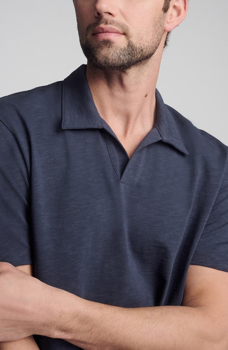 Mavi Jeans Solid Cotton Johnny Collar Polo, Alternate, color, India Ink