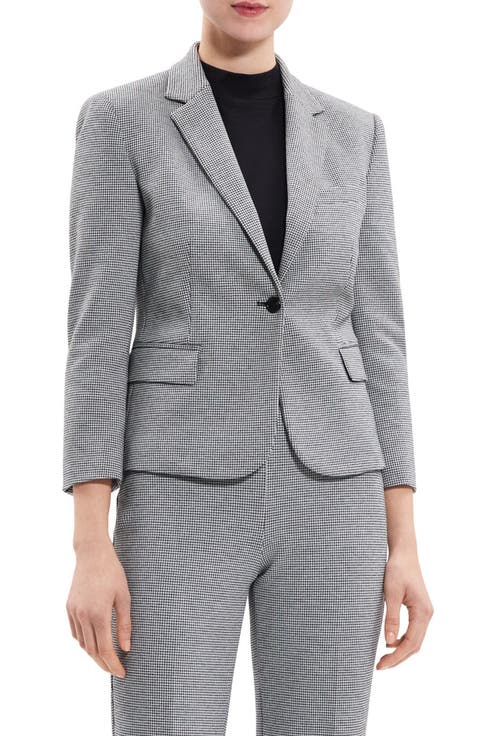 Shrunken Houndstooth Blazer