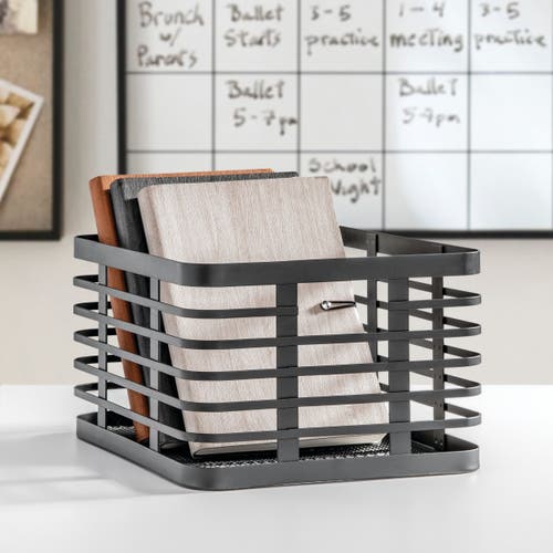 Mdesign Metal Pantry Basket With Handles In Black
