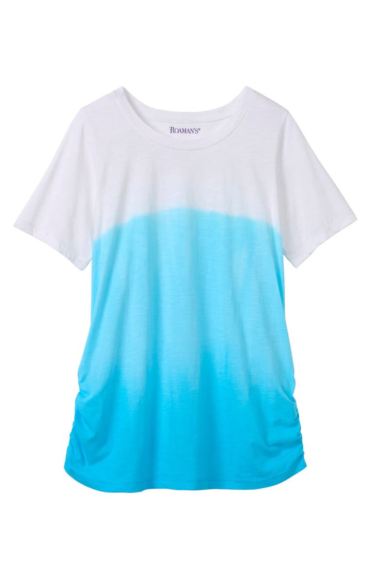 Plus Size Ombre Scoop Neck Tee, Main, color, OCEAN OMBRE