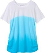 Roaman's Plus Size Ombre Scoop Neck Tee