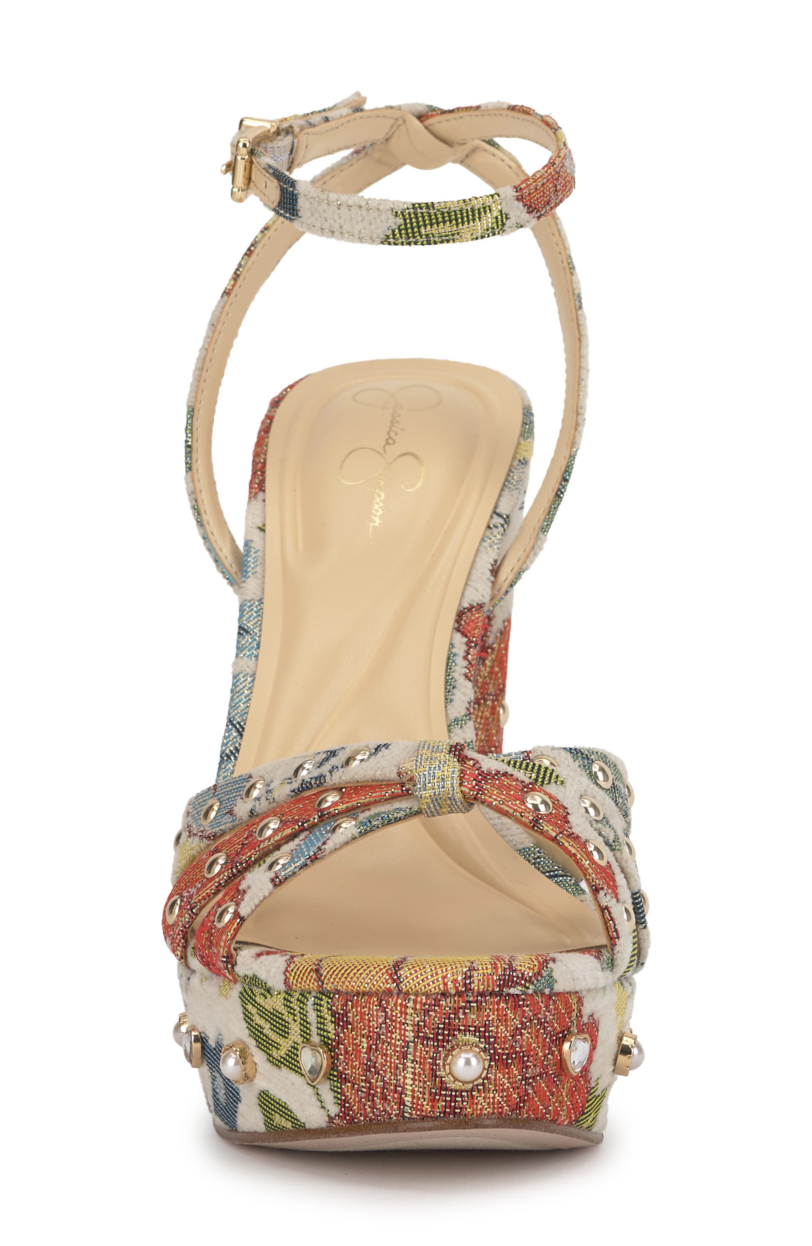 Jessica Simpson Ilaria 2 Ankle Strap Platform Sandal, Alternate, color, Cream Multi