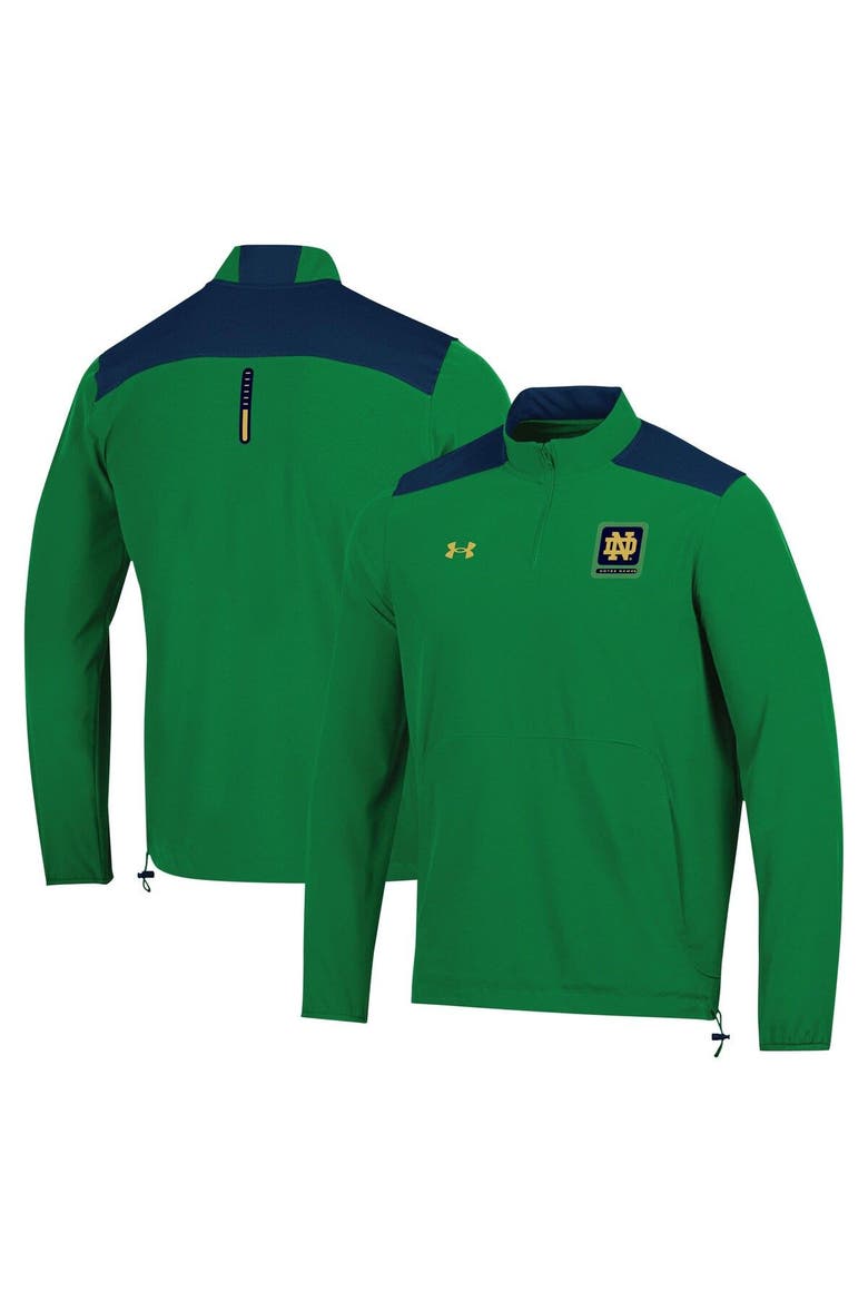 Men's Under Armour Green Notre Dame Fighting Irish 2023 Motivate Half-Zip Top, Main, color, Green