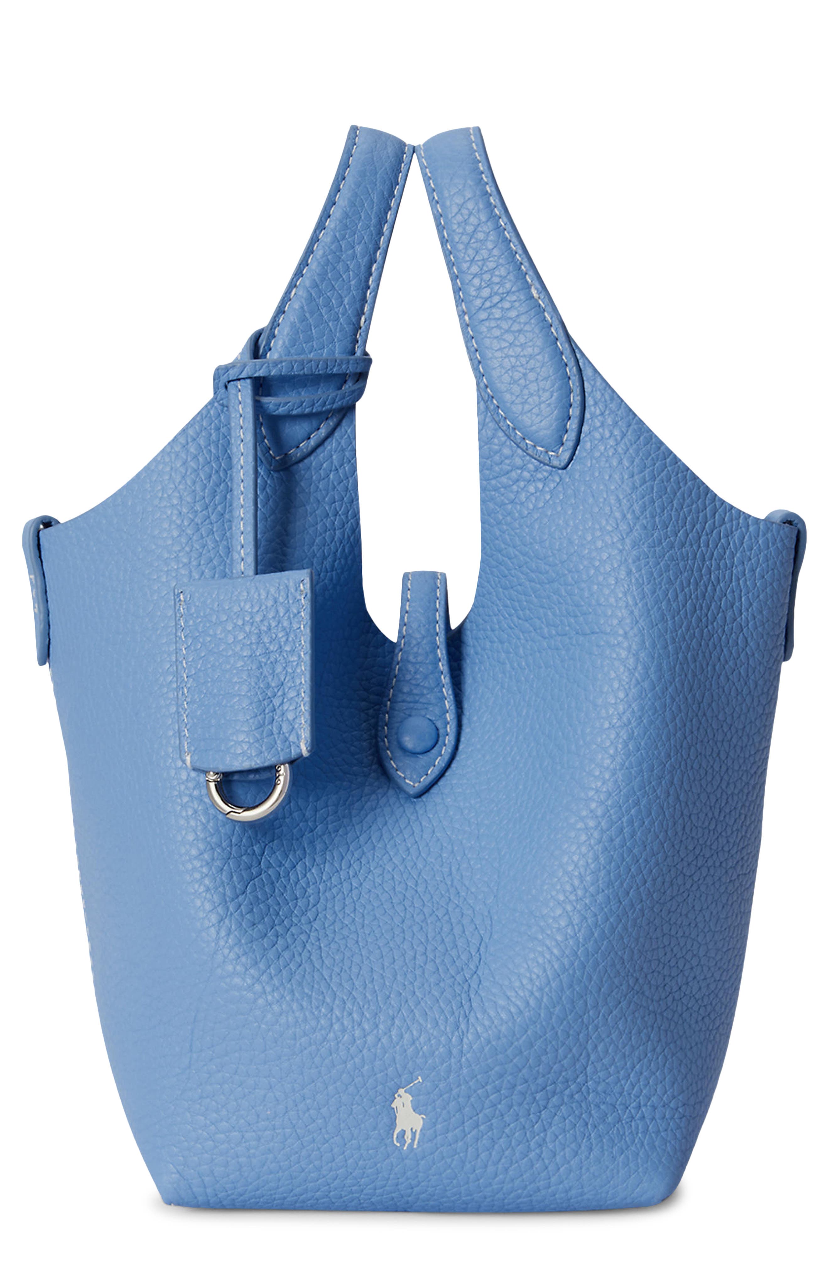 Polo Ralph Lauren Polo Play Leather Crossbody Bag, Main, color, Baby Blue