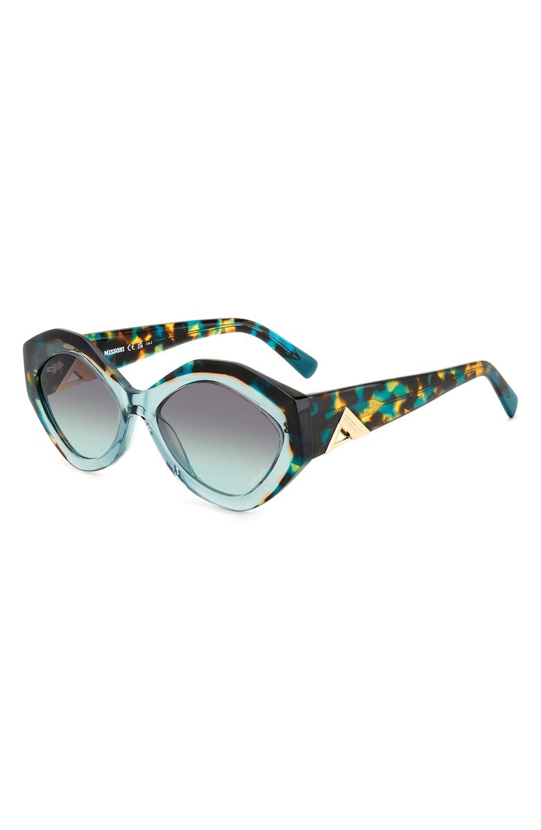 Missoni 56mm Oval Sunglasses, Alternate, color, Green Havana