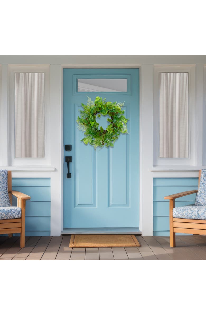Northlight Maidenhair Fern and Foliage Spring Wreath 24-Inch, Alternate, color, Green