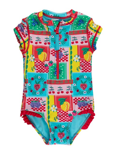 Girls Short Sleeve UPF50+ One Piece Rash Guard (Big Kid)