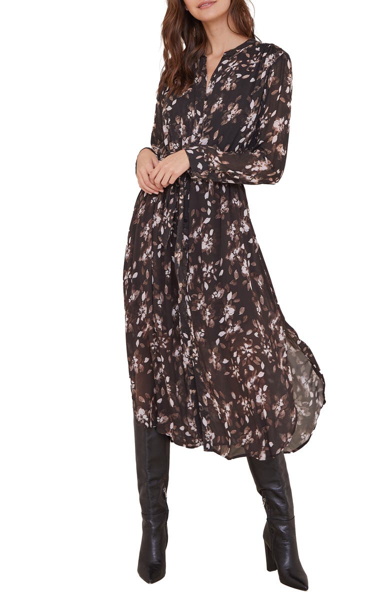 Bella Dahl Flowy Hem Long Sleeve Maxi Dress, Main, color, 