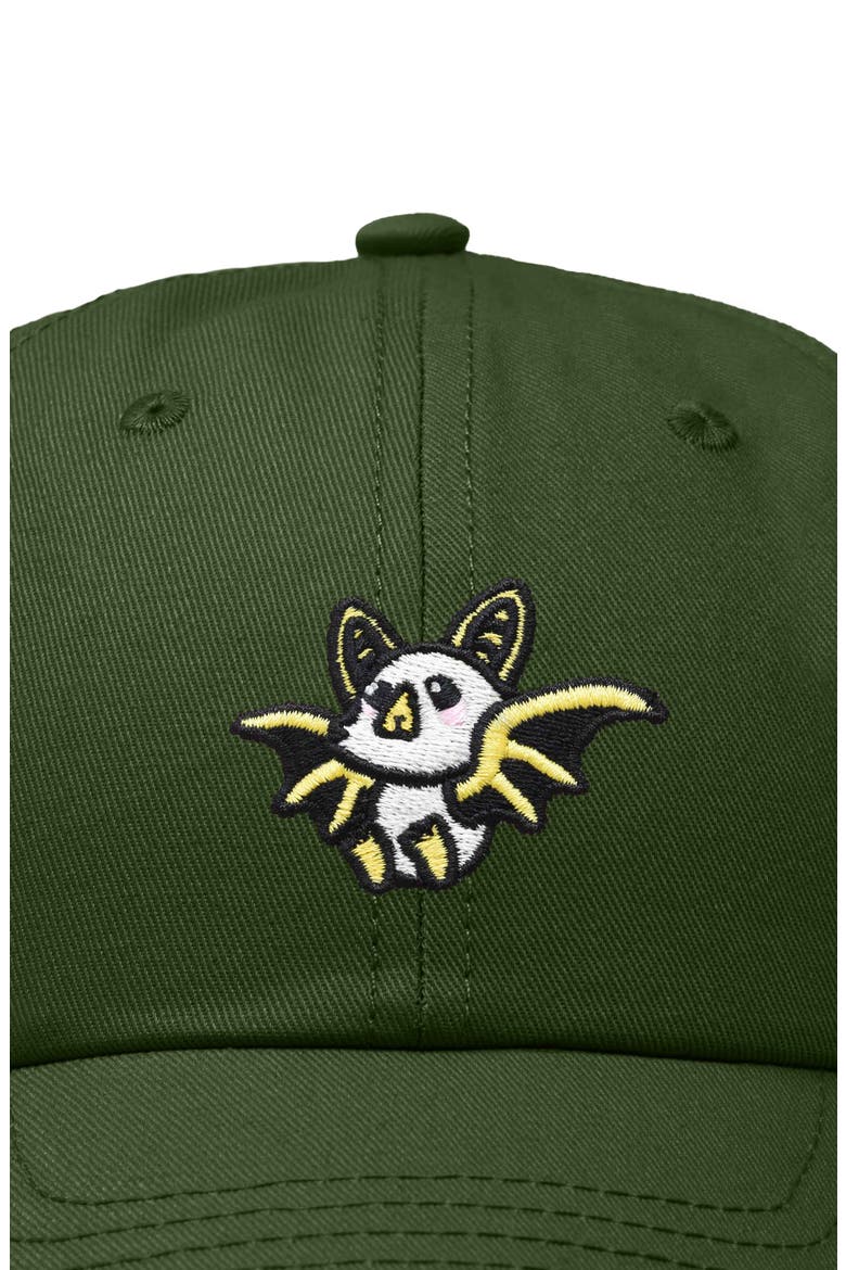 Honduran Bat Embroidered Dad Hat, Alternate, color, Olive