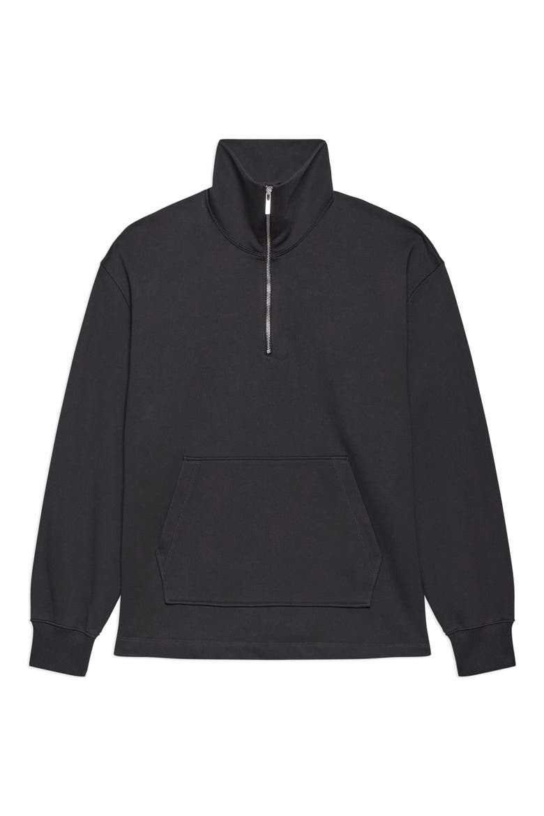Quarter Zip Sweatshirt, Alternate, color, VINTAGE BLACK