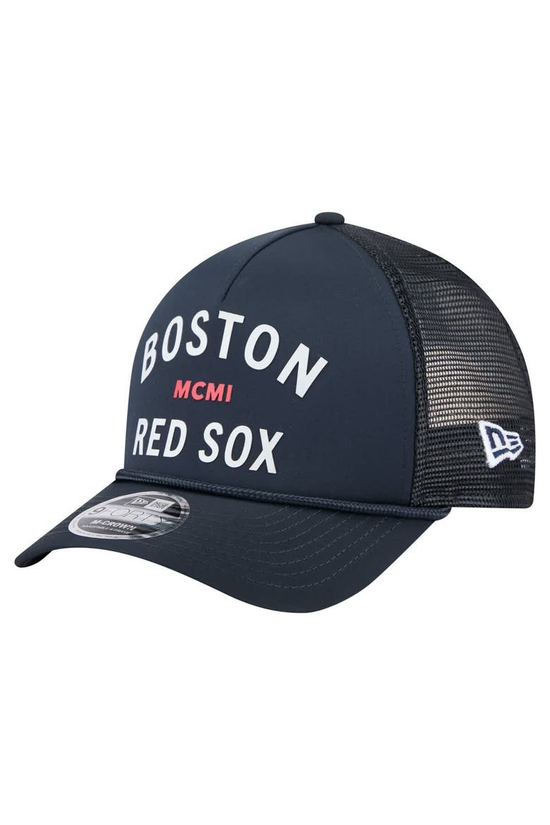 Men's New Era  Navy Boston Red Sox Minimalist 9FORTY A-Frame Adjustable Hat, Main, color, Navy