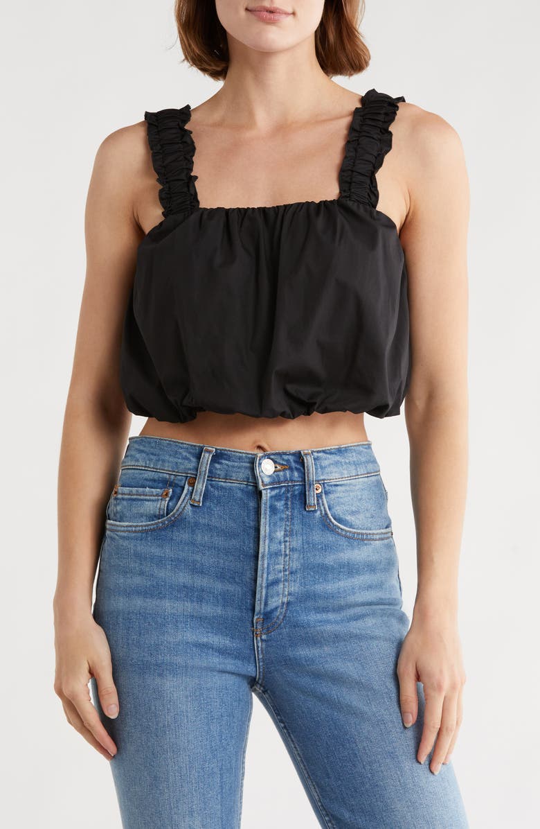 Leith Bubble Tank Top, Main, color, Black