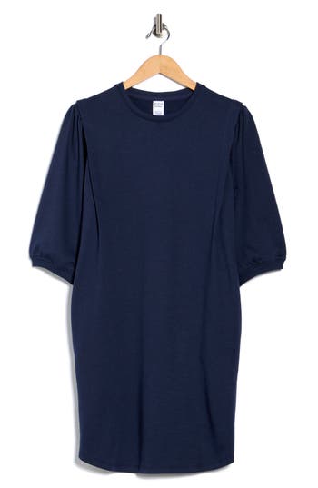 Melrose And Market Elbow Sleeve Sweatshirt Dress In Blue