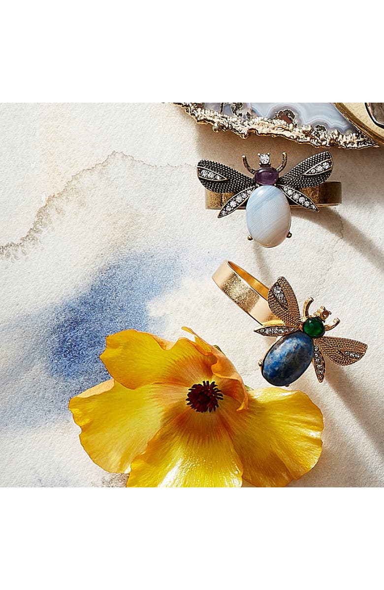 Joanna Buchanan Etched wing bug skinny napkin rings, set of four, Alternate, color, Blue