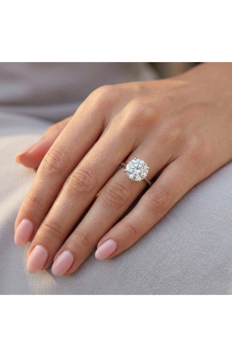 Bliss Diamond 4ct Solitaire Moissanite Engagement Ring 14k Gold 10MM, Alternate, color, 14K White Gold