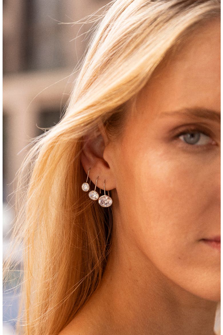 Mini Fallon Bezel Earrings, Alternate, color, SILVER