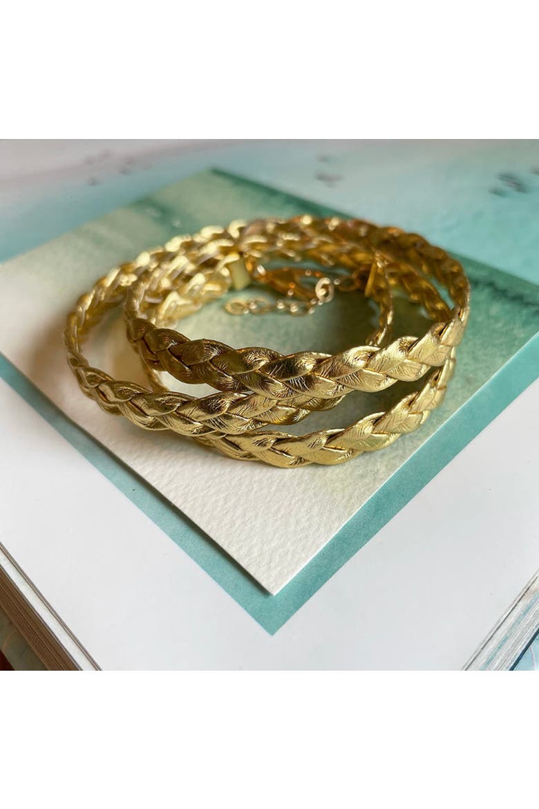 Gold Braided Wrap Bracelet, Alternate, color, Gold