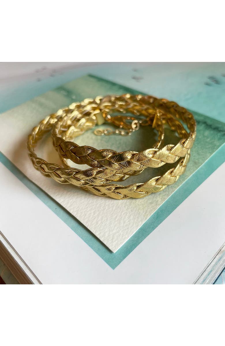 Erin McDermott Jewelry Gold Braided Wrap Bracelet, Alternate, color, Gold