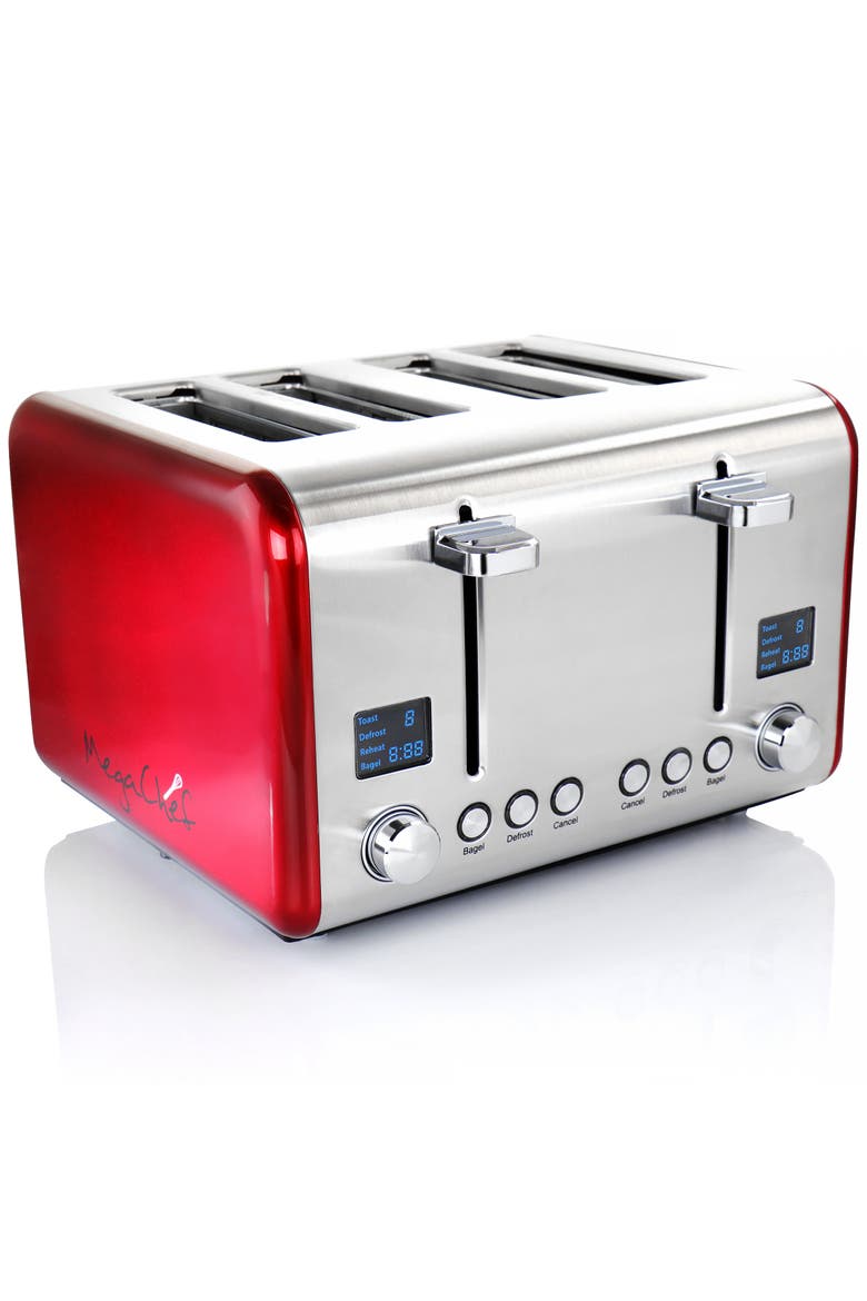4 Slice Toaster in Stainless Steel Red, Alternate, color, Red