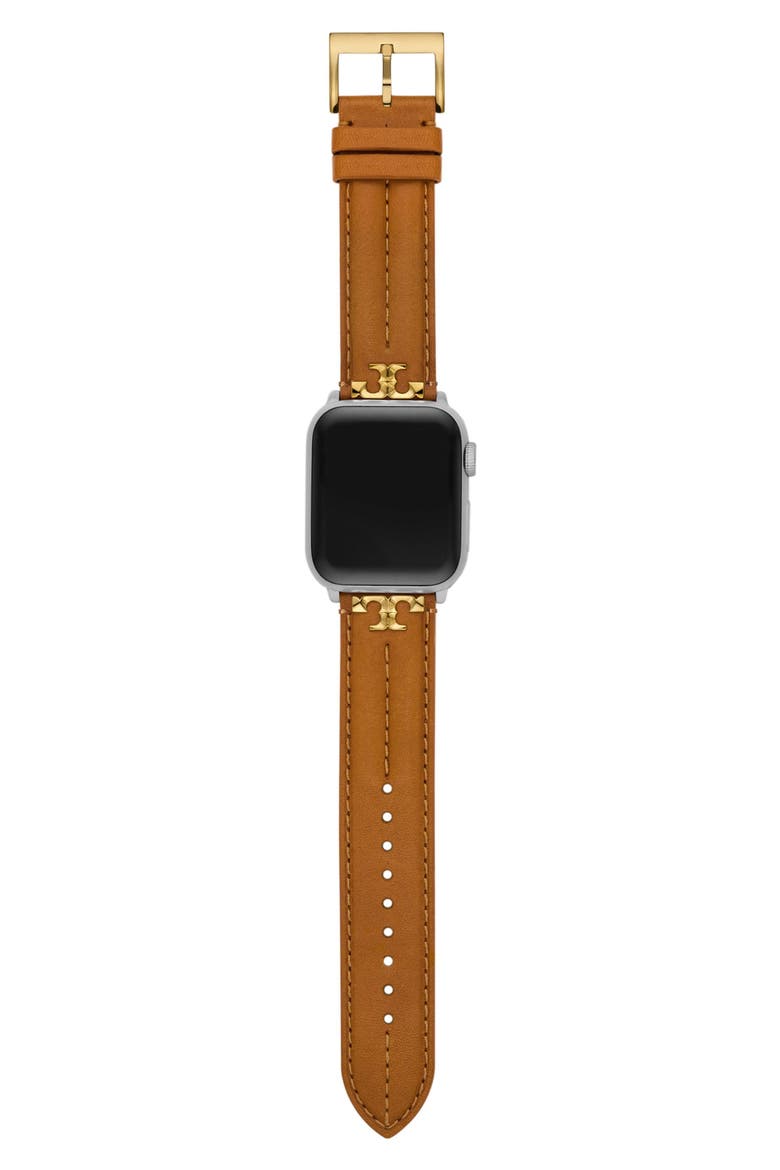 The Kira Leather 20mm Apple Watch® Watchband, Alternate, color, BROWN