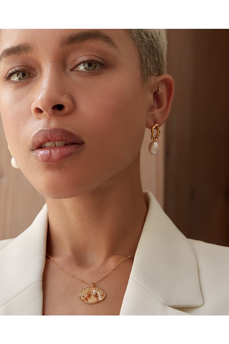 Gloria Pearl Stud Earrings, Alternate, color, Gold