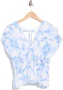Parker Floral Short Sleeve Pleated Peplum Top