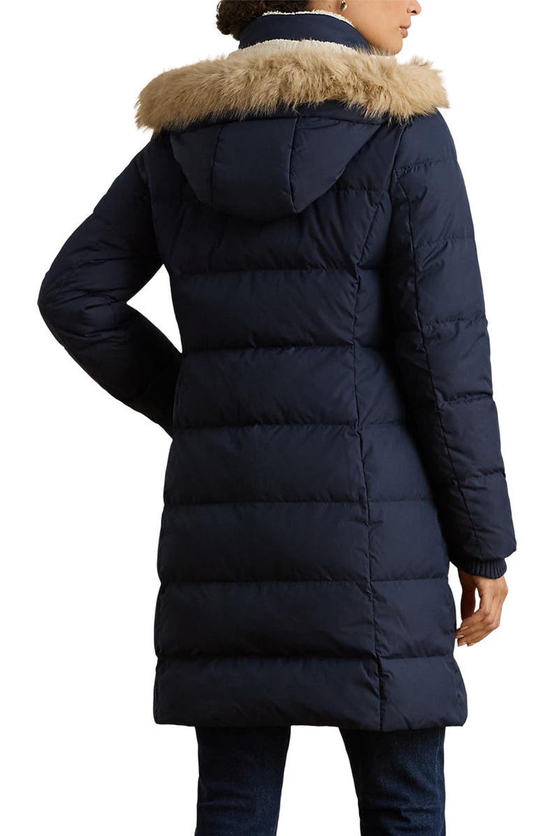 Lauren Ralph Lauren Heritage Down & Feather Fill Puffer with Faux Fur Trim Removable Hood, Alternate, color, 