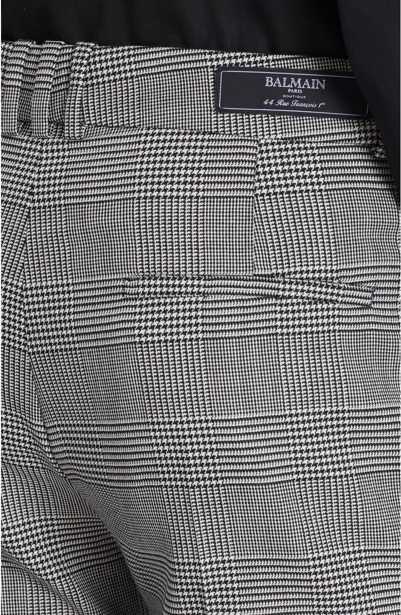 Balmain Darted trousers in Prince of Wales wool, Alternate, color, Black