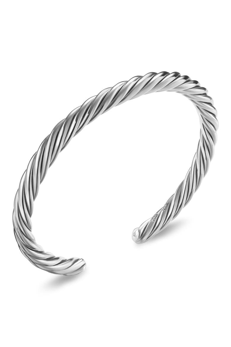 Cable Cuff Bracelet in Sterling Silver, Alternate, color, STERLING SILVER