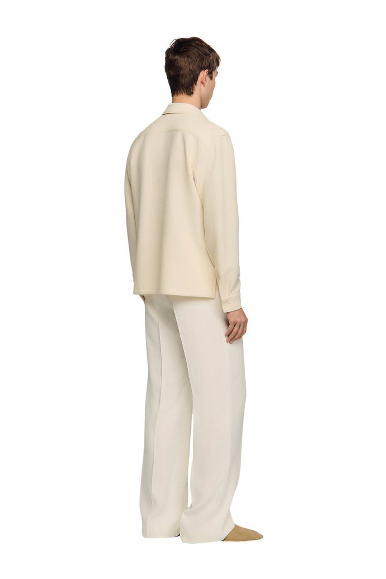 Textured shark collar shirt, Alternate, color, Ecru