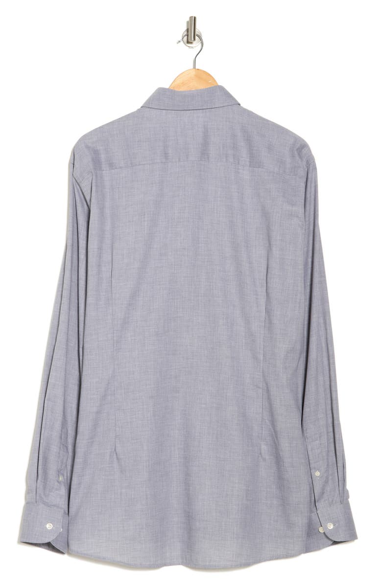 Eton Contemporary Fit Herringbone Flannel Dress Shirt, Alternate, color, 