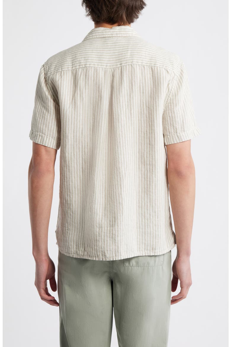 Organic Linen Camp Shirt, Alternate, color, SALTLINES