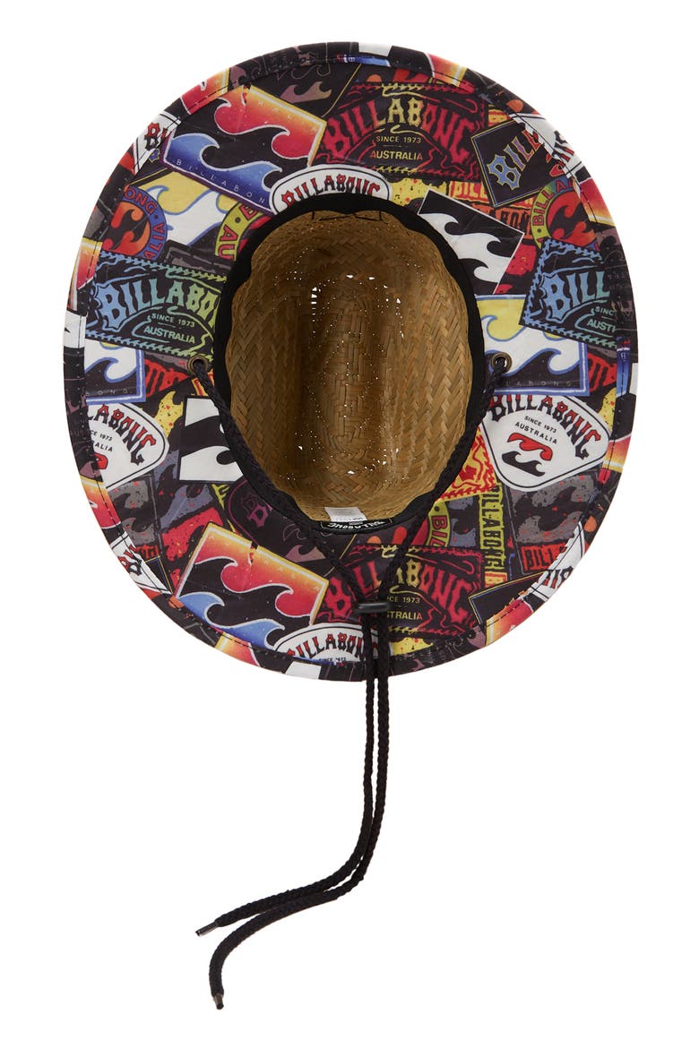 Tides Print Straw Sun Hat, Alternate, color, MULTI
