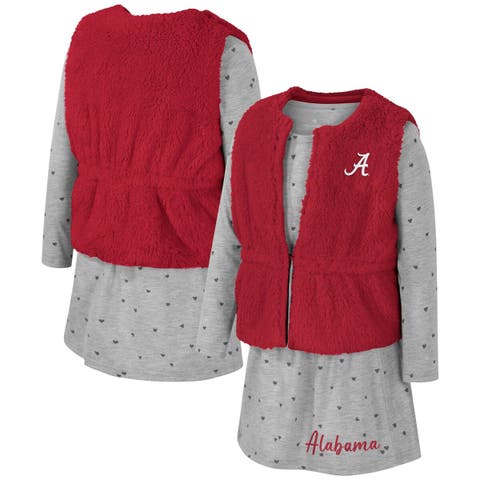 Girls Toddler Colosseum Crimson Alabama Crimson Tide Meowing Vest & Dress Set