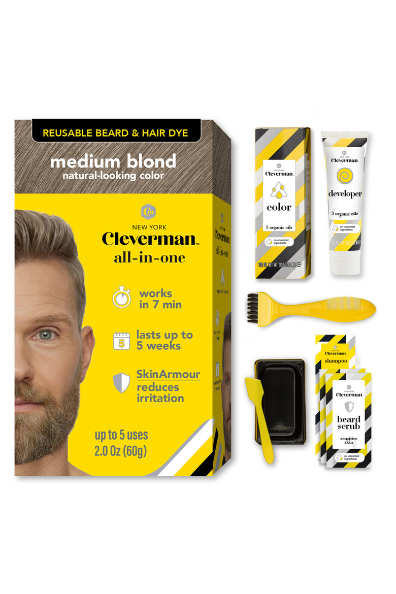 Reusable Beard & Hair Dye Kit, Main, color, Medium Blond