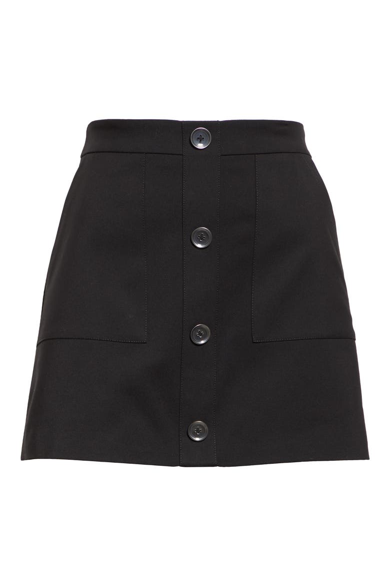 Behati Button Front Miniskirt, Alternate, color, BLACK