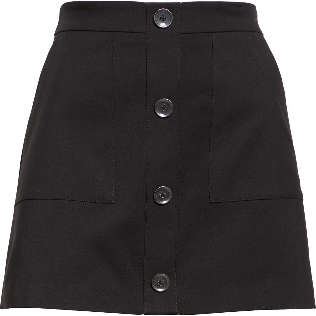 Ramy Brook Behati Button-front Mini Skirt In Black