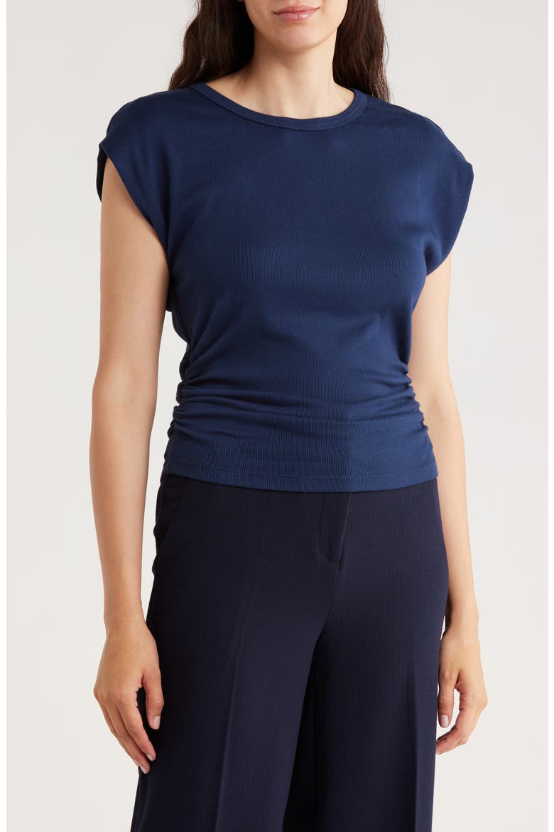 Joni Power Shoulder Rib Top, Main, color, NOCTURNAL