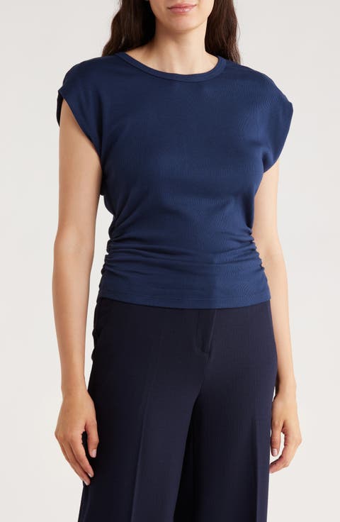 Joni Power Shoulder Rib Top