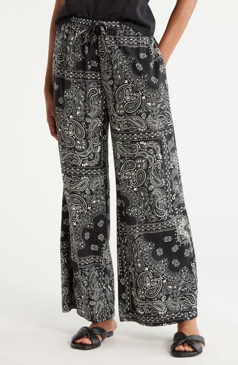 Summer Print Wide Leg Pants